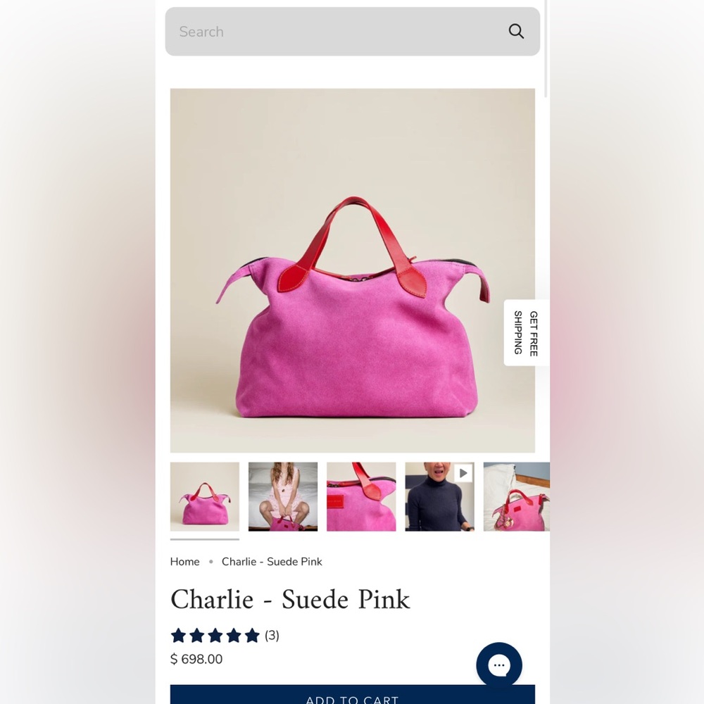 Parker Thatch pink suede with Red Handles